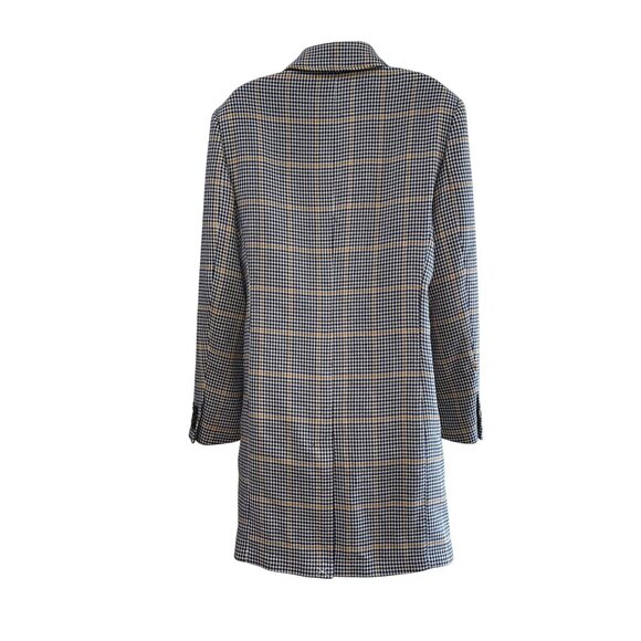 NWT Wool Express Womens Houndstooth Mid-Length Coat With Button Closure - Picture 3 of 10